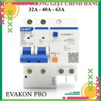 Aptomat chống giật cầu dao chống giật CHINT NXBE 2P 32A 40A 63A chống dòng dò lắp đặt bình nóng lạnh tủ lạnh