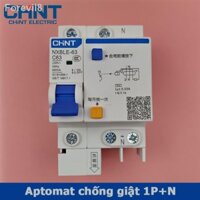 Aptomat chống giật CHINT ELCB cầu dao chống rò điện CB NXBLE-32 NXBLE-63 1P+N 16A 20A 25A 32A 40A 63A