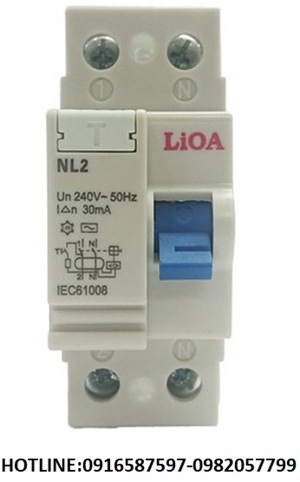 Aptomat chống giật loại 2 cực dòng điện 16A LiOA RCCB2016/30