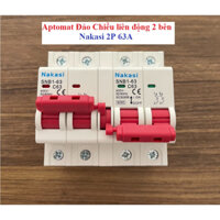 Aptomat đảo chiều tự động 2 bên 1 pha 2P 63A -Cầu dao đảo chiều khoá liên động