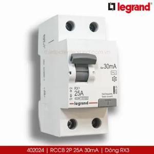 Aptomat Legrand, chống giật RCD 2P 25A 30mA 402024