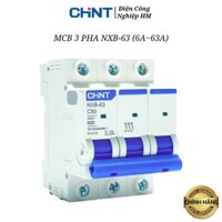 Aptomat MCB 3 Pha Chint NXB-63 dòng 6A~63A - Chính Hãng, Át Tô Mát Tép Cầu Dao Điện 3 Pha Dòng Cắt 6kA