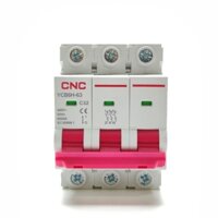 Aptomat MCB 3 Pha CNC YCB6H-63:6A, 10A, 16A, 25A, 32A, 40A, 50A, 63A Dòng Cắt 6kA (Hàng chính hãng)