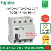 Apttomat Cầu dao chống giật chống rò điện RCCB 4P 40A 30mA Schneider Easy9 EZ9R36440