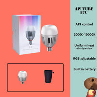 Aputure Accent B7C 7W Fill Light LED Bóng đèn thông minh 2000K-10000K Bóng đèn lấp đầy RGB có thể điều chỉnh Điều khiển ứng dụng Chụp ảnh Ánh sáng mềm Video Phát trực tiếp