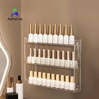 (Aqtocna) Hộp đựng sơn móng tay treo tường trong suốt 3 lớp - 60-100 ký tự * MỚI *