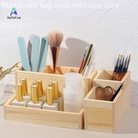 (Aqtocna) Mũi khoan móng tay Giá đỡ bằng gỗ, bền để huấn luyện móng tay Phụ kiện nghệ thuật làm móng DIY Hộp trưng bày dụng cụ làm móng tay * MỚI *