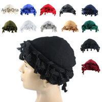 Aqtocna Nam Mũ Burr Viền Xoắn Đuôi Viền Mũ Cotton Turban Mũ Sa Lót Đầu Quấn Beanie Mũ sel Khăn Trùm Đầu Mũ HGVN