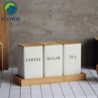 Aquagem 3 Hộp Trà Thiếc, Hộp Kẹo Sáng Tạo Sắt, Hộp Bảo Quản Tre Di Động Tối Giản Bảo Quản Bình Trái Cây