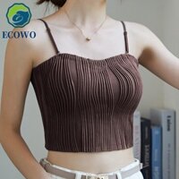 Aquagem Slim Vest, Không Tay Có Miếng Lót Ngực Vest Camisoles Nữ, Thanh Lịch Phong Cách Ngắn Lưng Tắt Vai Áo Vest Chụp Ảnh
