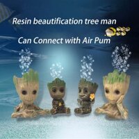 AQUARZOO Aquarium Fish Tank Decorations Resin Crafts Ornaments Groot,Fish Tank Air Bubbler Decorations (Air Pump is not Included)