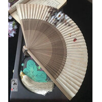 (Ar Thời Trang) Quạt Gấp Cổ Điển Quạt Giấy Dây Hai Mặt Quạt Tre Quà Tặng Quạt Thơm Thủ Công Quà Tặng 20cm