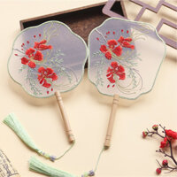 (Ar thời trang) Vintage Fan Cô Dâu Quạt Thêu Nhóm Quạt Vintage Tay Dài Rua Cũ Người Phụ Nữ Trang Phục Hanfu Ribs