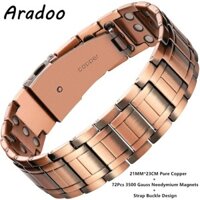 Aradoo 3X Sức Mạnh Neodymium Nam Châm Đồng Nguyên Chất Vòng Tay Dây Đeo Khóa Thiết Kế Đồng Lắc Tay Dây Đeo Tay Dành Cho Nam