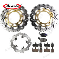 Arashi CNC Full Nổi Phía Trước Phía Sau Đĩa Pad Bộ Dành Cho Xe YAMAHA YZF R1 2007 - 2014 YZF-R1 2008 2009 2010 2011 2012 2013 Cánh Quạt Phanh Xe Máy Miếng Lót Hữu Cơ