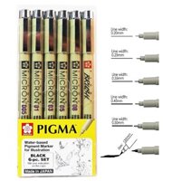 [ARBAT] Set 6 cây bút line Sakura Pigma Micron