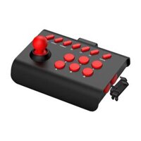 Arcade Rocker Game Joystick, Arcade Game Console Rocker, Rechargeable Retro Arcade Game Handle Controller for Computer, Smartphones, - Black Red