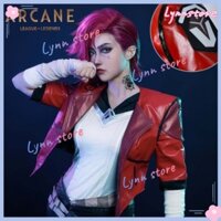 Arcane Liên Minh Huyền Thoại VI Trang Phục Hóa Trang Arcane VIOLET Cosplay Áo Khoác Đỏ Đồng Phục Tóc Giả Trọn Bộ Lễ Hội Anime Trang Phục Dự Tiệc
