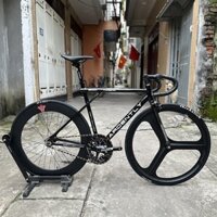 Ardently GT màu đen Xe đạp fixed gear lắp ráp theo yêu cầu - bánh trước 3 thanh