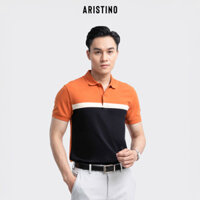 ARISTINO - Áo polo ngắn tay màu cam kẻ  APS012S3
