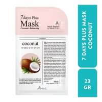 Ariul Mặt Nạ Hai Bước Ariul 7days Plus Cân Bằng Da Chiết Xuất Dừa Coconut Balancing Mask 3g + 20g