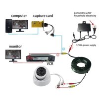 Arizo BNC + DC Đầu nối 2 trong 1 BNC Cáp quan sát đồng trục Video Nguồn máy ảnh AHD