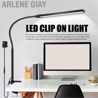 Arlene Giay Đèn bàn đèn LED Dimming Dimmping thông minh với cơ sở và kẹp 3 Màu Nhiệt độ 3000K-6000K clip trên móng tay có thể gập lại cho văn phòng tại nhà