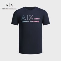 Armani EXCHANGE / Thu Đông Phong Cách Mới Nam Màu Gradient logo Cotton Nguyên Chất Áo Thun Tay Ngắn Cổ Nhãn + Thẻ