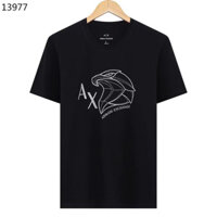 Armani1476 Phong Cách Mới Thêu Thường Ngày Cotton Nguyên Chất Tay Ngắn Nam Nữ Cùng Phong Cách