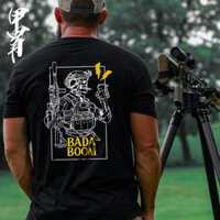 Armor sản phẩm mới phong cách quân sự phong cách anh chàng cứng rắn Bada Boom in hình đầu lâu áo thun ngắn tay cổ tròn