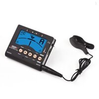 Aroma Đàn Guitar Tuner Cho Chromatic Guitar Bass Violin Ukulele Đèn Nền Màn Hình Hiển Thị LCD Di Động Đàn Guitar Tuner Với 6.35mm Cắm Pickup Kẹp Chuyên Nghiệp 3 Trong 1 Metronome Soun