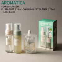 [Aromatica] Sữa tắm nữ tính nguyên chất & mềm 170ML (+ CHAMOMILE & TEA TREE 170ML + nạp lại 100ml) | Thuần chay, cân bằng pH, Thành phần tự nhiên, Không gây kích ứng, cho da nhạy cảm
