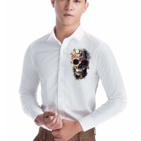 Art-50 ... Áo Sơ Mi Trắng Nam In Hình Nghệ Thuật - Vải Lụa Thái Cao Cấp Chống Nhăn - Dáng Body Hàn Quốc - Cực Đẹp