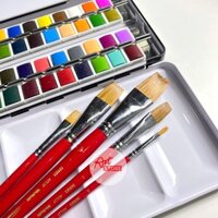 [Art Store] Bộ Cọ Dẹp Vẽ Màu Nước Lông Chồn Cao Cấp A012F - 5pcs