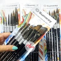 [Art Store] Bộ Cọ Vẽ Màu Nước Lông Sóc Đầu Vát Xéo Blade Sunway Basic B207 - 6pcs