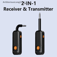ArtGloriousLong 2 In 1 Portable Receiver Transmitter 5.2 3.5mm AUX Stereo Wireless Audio Adapter With Mic For Headphone TV Car Audio VN