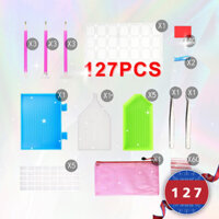 [ARTISAN] Bộ dụng cụ vẽ tranh kim cương DIY 5D Bút vẽ khảm Phụ kiện khay đất sét 127PCS  5249