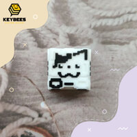 Artisan Keycap - Nút bàn phím cơ resin handmade Pixart Nyanko Đen Trắng