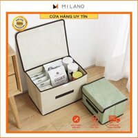 ❤️Sale Khủng❤️ Combo 2 hộp vải đựng đồ thùng đựng quần áo đa năng bằng vải cứng tiện dụng