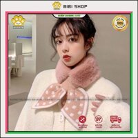 ❤️Sale Khủng❤️ Khăn choàng cổ lông buộc nơ siêu xinh