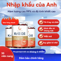 ⚜️Sản xuất tại Anh Viên uống dầu nhuyễn thể hỗ trợ sức khoẻ tim mạch chậm lão hoá Krill Oil Omega-3-30 viên