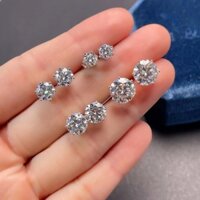 ❤️SẴN❤️nụ bông tai bạc phủ bạch kim trang sức bạc xi kim