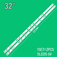 Asanzo 32CS6000 - Bộ 2 thanh 5 Led Vuông cho Tivi Asanzo và các dòng tương tự (XY-269)