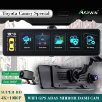 Asawin H109 4K WIFI cho Toyota Camry 2006 -2024 Gương chiếu hậu Dashcam GPS ADAS Mặt trước và Mặt sau cho Camera DVR ô tô Ống kính kép 10 "Màn hình đầy đủ Cảm ứng IPS Chế độ công viên 24H