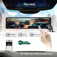 Asawin H109 4K WIFI Gương Chiếu Hậu Dashcam GPS ADAS Trước Và Sau Cho Xe DVR Camera Ống Kính Kép 10 "Màn Hình FULL Cảm Ứng IPS 24H Chế Độ Công Viên