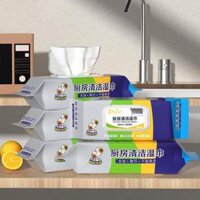 ♻️SET 2 GÓI KHĂN ƯỚT LAU BẾP KITCHEN WIPES ♻️♻️  👉GIẤY ƯỚT LAU BẾP SIÊU SẠCH GÓI 80 TỜ TO - CHỨA VITAMIN.E KHÔNG ĐỘC HẠI