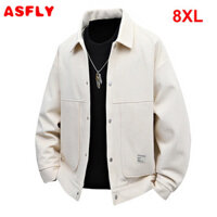 Asfly 8XL Plus Size Áo Khoác Nam Xuân Thu Thời Trang Áo Khoác Màu Trơn Nam Size Lớn Áo Khoác Ngoài