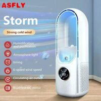 Asfly Di Động Mini Điều Hòa Không Khí USB Máy Làm Mát Không Lưỡi Quạt Điện 6 Tốc Độ Im Lặng Hẹn Giờ Điều Hòa Không Khí Quạt Làm Mát Máy Tạo Độ Ẩm