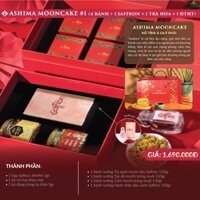 ASHIMA MOONCAKE #1 - Hộp quà 4 bánh trung thu + Saffron JAHAN + ĐTHT và Trà hoa