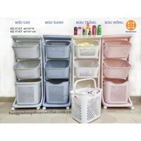 ⚡️SIÊU BỀN ⚡️Kệ đựng đồ đa năng nhựa Việt Nhật plastic, kệ 3 tầng có bánh xe